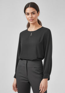 RU569LL Womens Evelyn Long Sleeve Blouse