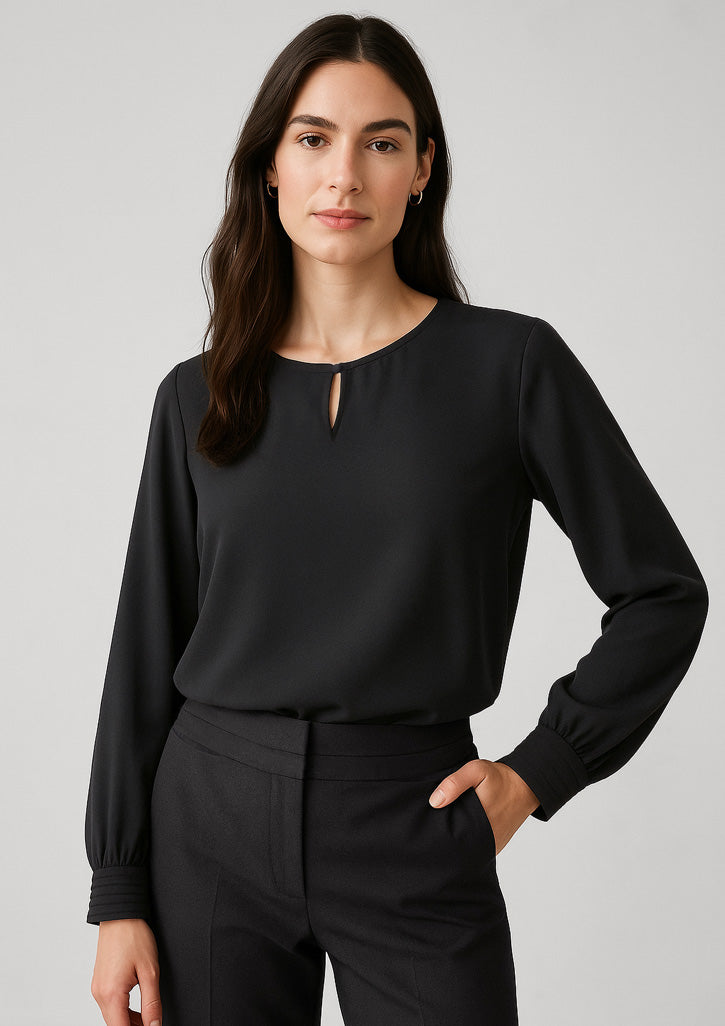 RU569LL Womens Evelyn Long Sleeve Blouse