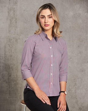 Benchmark M8340Q Ladies’ Two Tone Mini Gingham 3/4