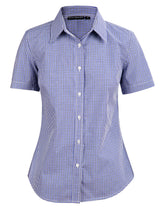 Benchmark M8320S Ladies Multi Tone Check Short Sleeve Shirt