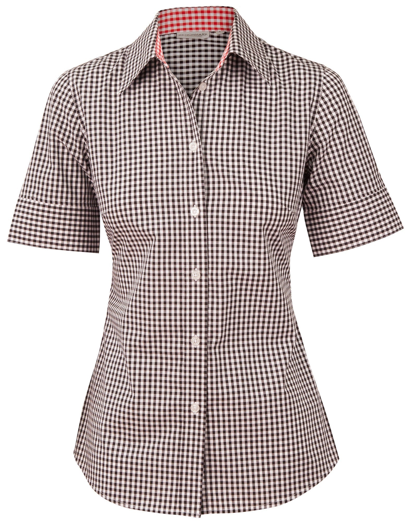BENCHMARK Women's Two Tone Mini Gingham Long Sleeve Shirt M8340L main image 1