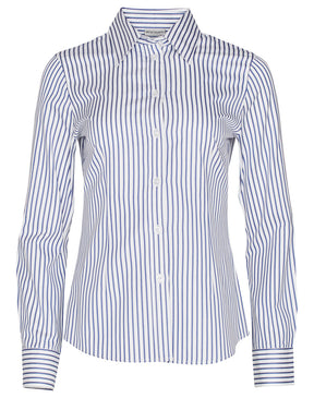 Benchmark M8310L Ladies' Executive Sateen Stripe Long Sleeve Shirt