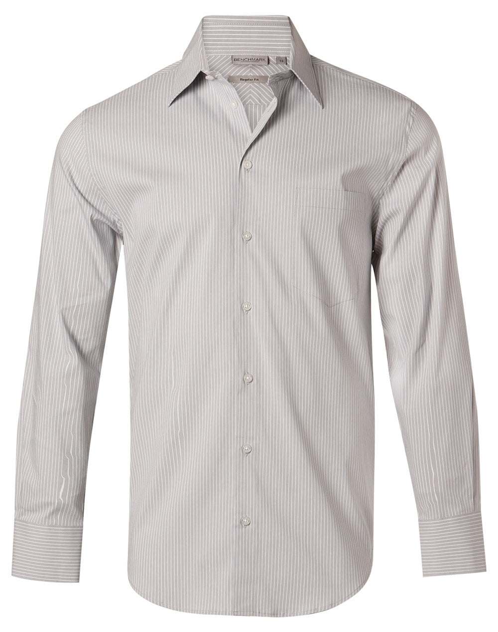 BENCHMARK Women's Dobby Stripe long sleeve shirt M8132 main image 0