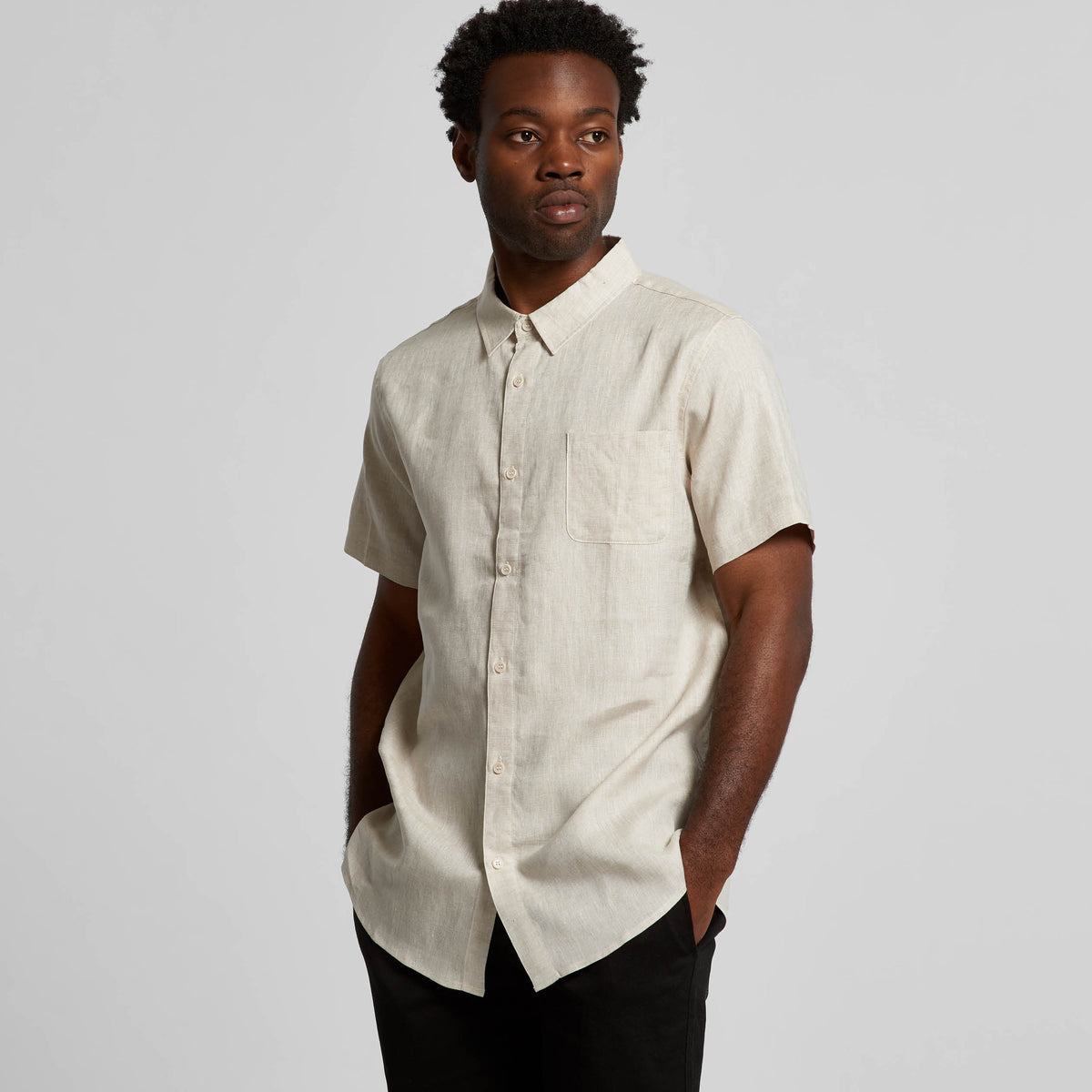 MENS LINEN S/S SHIRT - 5420