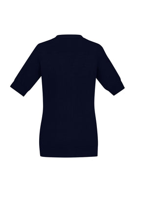 BIZ CARE WOMENS ZIP FRONT SHORT SLEEVE KNIT CK962LC