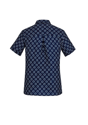BIZ CARE WOMENS FLORENCE DAISY PRINT SHORT SLEEVE SHIRT CS948LS