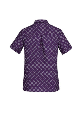 BIZ CARE WOMENS FLORENCE DAISY PRINT SHORT SLEEVE SHIRT CS948LS