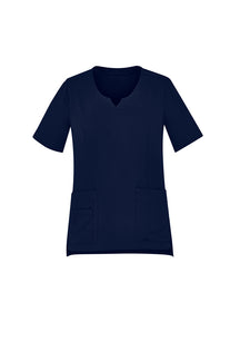 Biz Care Womens Avery Tailored Fit Round Neck Scrub Top CST942LS