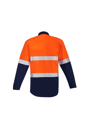 Syzmik Mens Orange Flame HRC 2 Hoop Taped Open Front Spliced Shirt ZW140