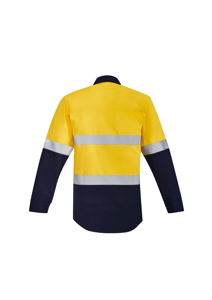 Syzmik Mens Orange Flame HRC 2 Hoop Taped Open Front Spliced Shirt ZW140