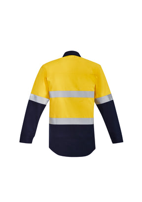 Syzmik Mens Orange Flame HRC 2 Hoop Taped Open Front Spliced Shirt ZW140