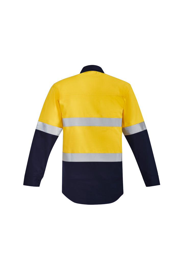 Syzmik Mens Orange Flame HRC 2 Hoop Taped Closed Front Spliced Shirt ZW143