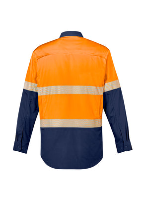 Syzmik Mens Rugged Cooling Hi Vis Segmented Tape L/S Shirt ZW229