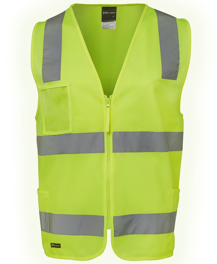 JB's Wear Hi Vis (D+N) Zip Safety Vest 6DNSZ