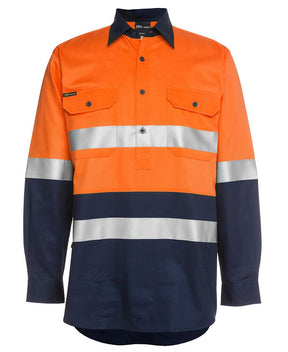 JB's Wear Hi Vis L/S (D+N) 190g Close Front Shirt 6HWCF
