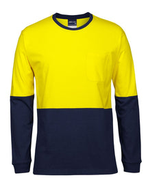JB's Wear HI VIS L/S CREW NECK COTTON T-SHIRT 6HVTN
