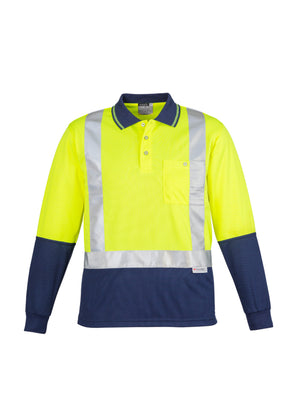 Syzmik Mens Hi Vis Spliced Polo - Long Sleeve Shoulder Taped ZH234