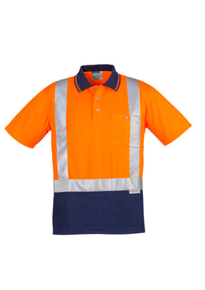 Syzmik Mens Hi Vis Spliced Polo - Short Sleeve Shoulder Taped ZH233