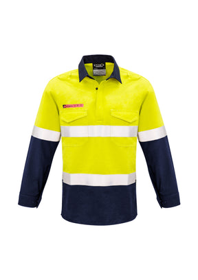 Syzmik Mens FR Closed Front Hooped Taped Spliced Shirt ZW133