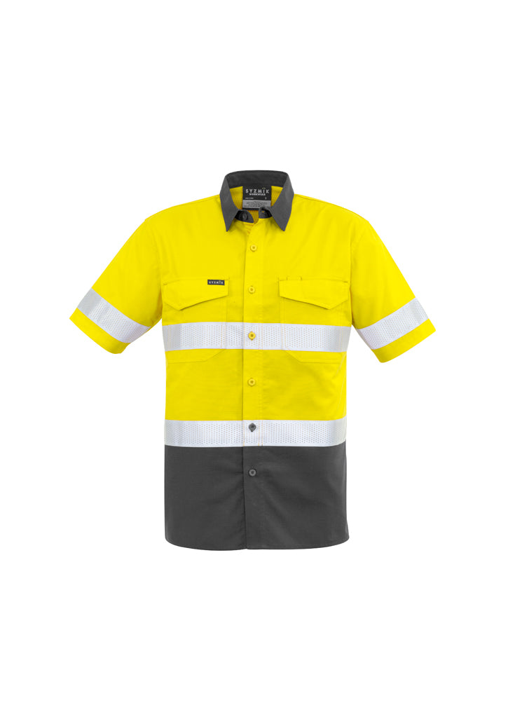 Syzmik Mens Rugged Cooling Taped Hi Vis Spliced S/S Shirt ZW835
