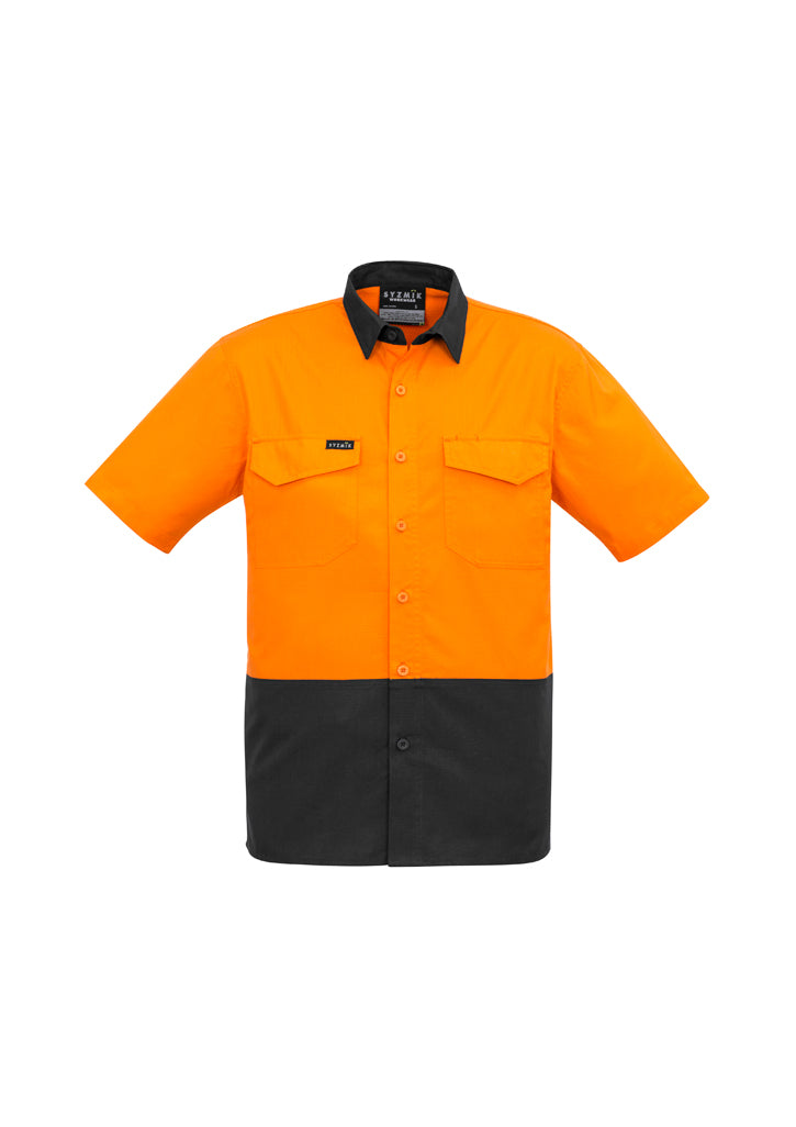 Syzmik Mens Rugged Cooling Hi Vis Spliced S/S Shirt ZW815
