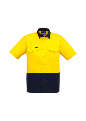 Syzmik Mens Rugged Cooling Hi Vis Spliced S/S Shirt ZW815