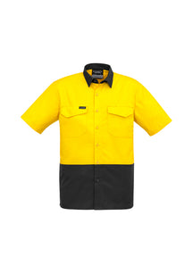 Syzmik Mens Rugged Cooling Hi Vis Spliced S/S Shirt ZW815