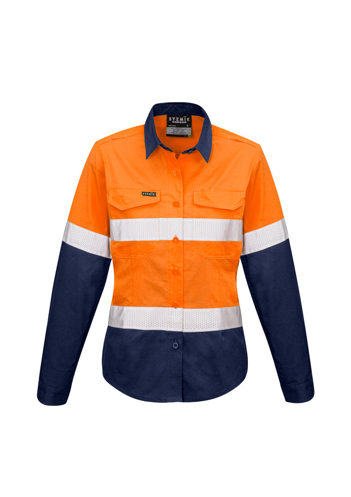 Syzmik Womens Rugged Cooling Taped Hi Vis Spliced Shirt ZW720