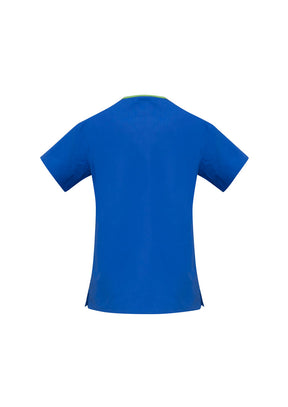 Biz care Womens Contrast Crossover Scrub Top H10722