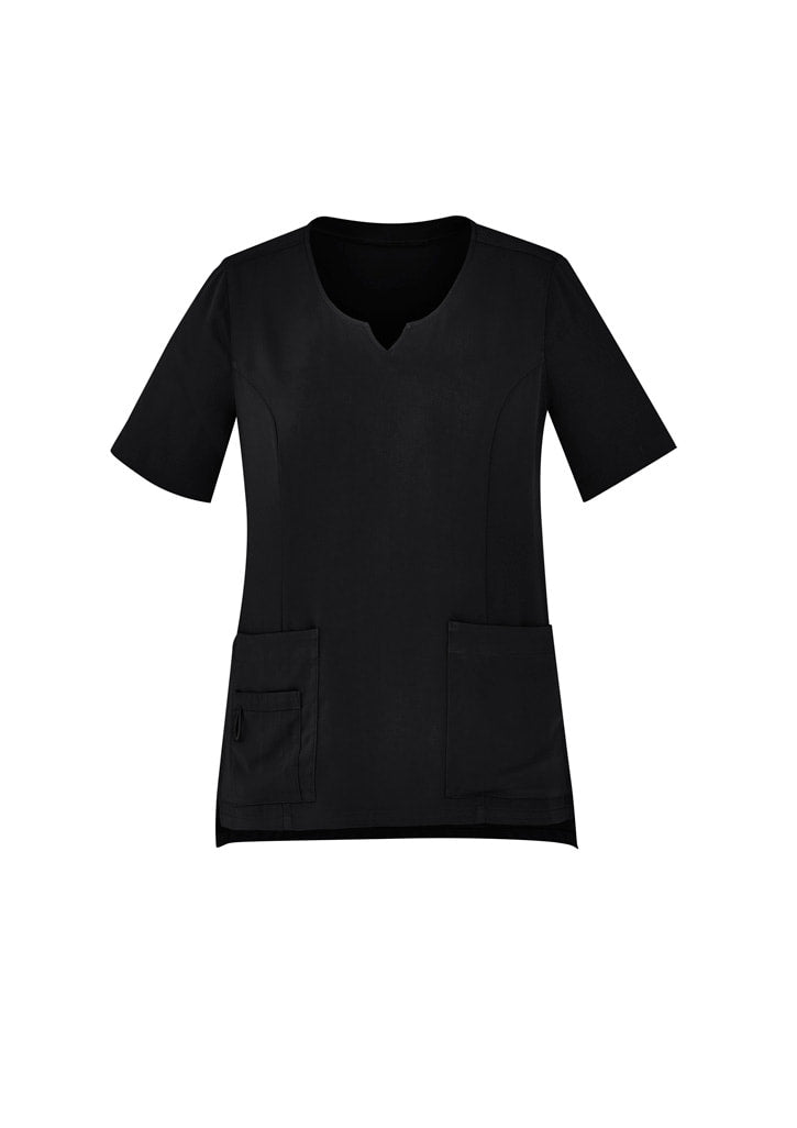 Biz Care Womens Avery Tailored Fit Round Neck Scrub Top CST942LS