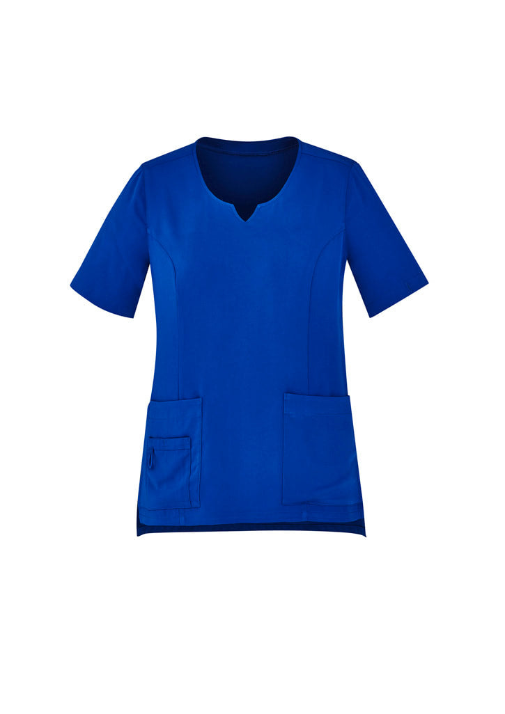 Biz Care Womens Avery Tailored Fit Round Neck Scrub Top CST942LS