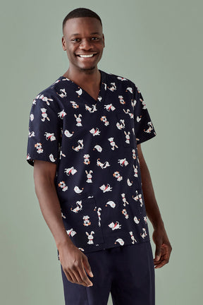 BIZ CARE MENS BEST FRIENDS SCRUB TOP   CST147MS