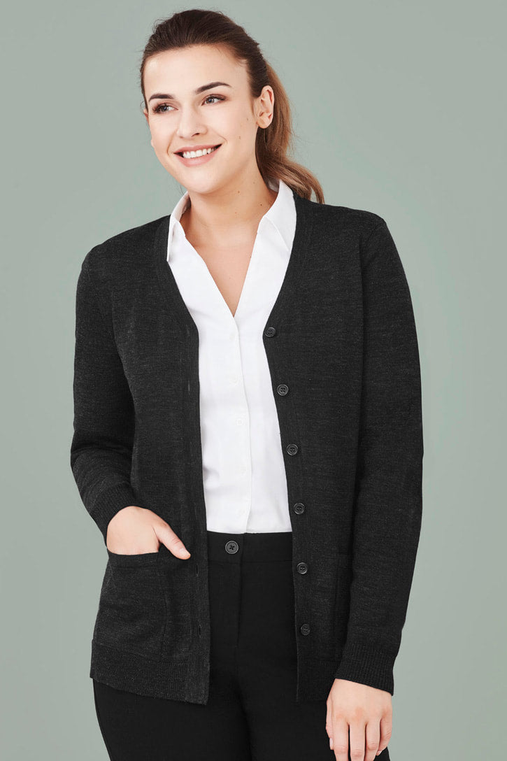 BIZ CARE WOMENS BUTTON FRONT CARDIGAN CK045LC